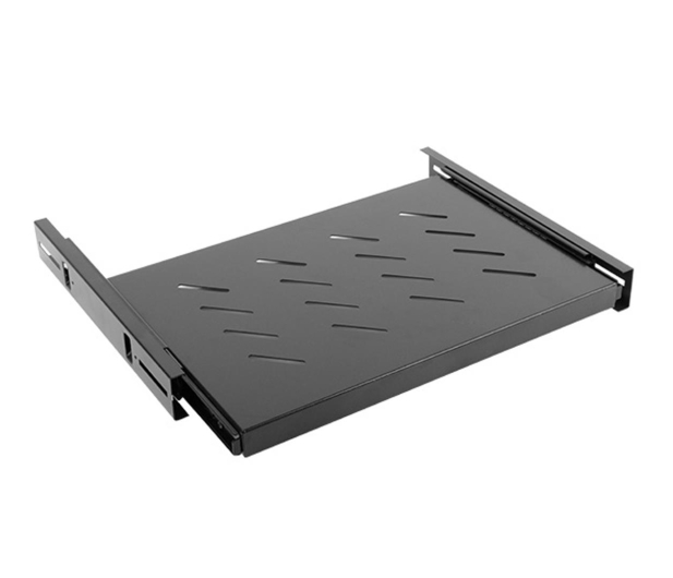 Lanberg Półka do szaf przesuwna 19" 600MM 1U (czarna) - 506095 - zdjęcie